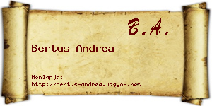 Bertus Andrea névjegykártya